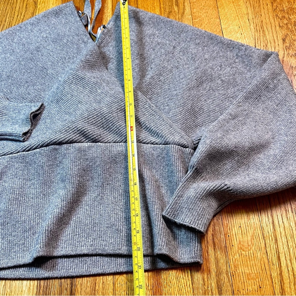 Love Tree Gray Women's Wrap Sweater Size XL  Nylon Blend Casual Cozy Chic - Picture 3 of 6